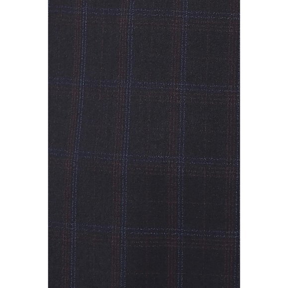 Derman Darkblue Square Patterned Fabric 3 Piece Suit - Picture 2 of 6